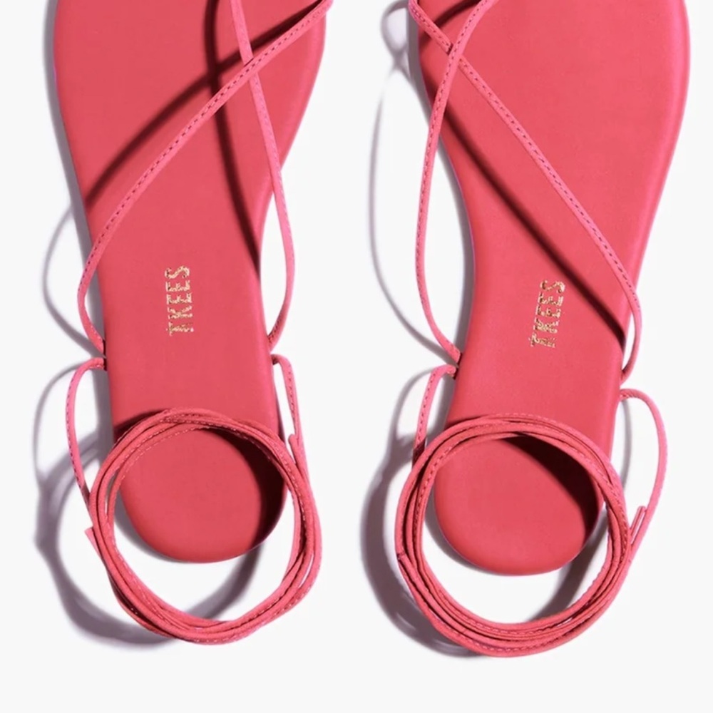 TKEES roe pigments cerise Pink Minimalist ankle wrap Sandals 9